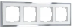 Рамка на 4 поста Baguette (белый/серебро) W0042850 5/50шт/уп Werkel a062782