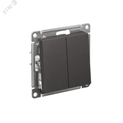 Выключатель 2-клавишный, Базальт, серия Atlas Design, Systeme Electric ATN001451