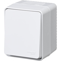 AtlasDesign PROFI IP54 О/У 1-клавишный ВЫКЛЮЧАТЕЛЬ 10 АХ, БЕЛЫЙ Systeme Electric ATN540111