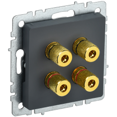 BRITE Аудиорозетка 4-мест. РА10-БрГ граф. IEK BR-S40-K53