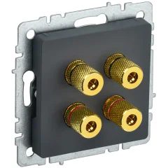 BRITE Аудиорозетка 4-мест. РА10-БрГ граф. IEK BR-S40-K53