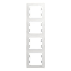 GLOSSA 4-постовая РАМКА, вертикальная, БЕЛЫЙ Systeme Electric GSL000108