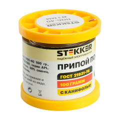 APL40-100-1 Припой ПОС-40 с канифолью в бобине 100 гр STEKKER 50315