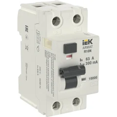 ARMAT ВДТ R10N 2P 63А 300мА тип AC IEK AR-R10N-2-063C300