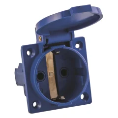 Розетка 112 панельная скрытая с крышкой 2Р+PЕ 16А 220В IP44 EKF ps-112-16-220