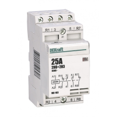 Модульный контактор 2НО+2НЗ 25А 230В МК-103 DEKraft 18069DEK
