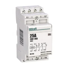 Модульный контактор 2НО+2НЗ 25А 230В МК-103 DEKraft 18069DEK