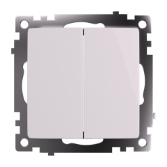 Переключатель 2-клавишный (механизм), 250В, 10А, серия Катрин,GLS10-7107-01 , белый STEKKER 49166