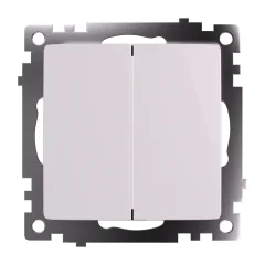 Переключатель 2-клавишный (механизм), 250В, 10А, серия Катрин,GLS10-7107-01 , белый STEKKER 49166