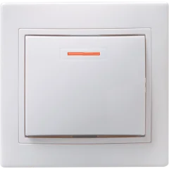 KVARTA Выключ. 1-кл. с инд. 10А ВС10-1-1-КБ бел. IEK EVK11-K01-10-DM