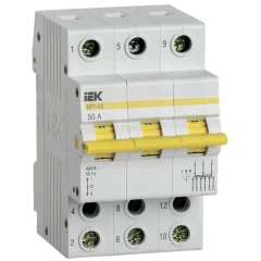 Выключатель-разъединитель трехпозиционный ВРТ-63 3P 50А IEK MPR10-3-050