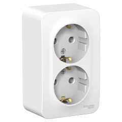 BLANCA О/У РОЗЕТКА двойная с заземл. без шт. ИЗОЛ.ПЛ.,16А, 250В, БЕЛЫЙ Systeme Electric BLNRA010211