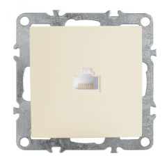 Розетка компьютерная одноместная (механизм) RJ-45, серия Эрна, слоновая кость, PST00-9107-02 STEKKER