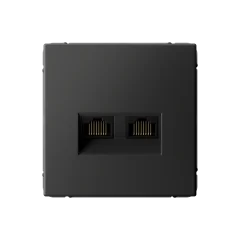 ARTGALLERY РОЗЕТКА двойная компьютерная RJ45+RJ45, кат.6А, механизм, БАЗАЛЬТ GAL001 Systeme Electric