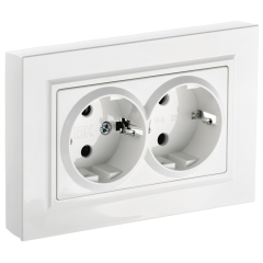 BRITE Роз. 2-я с з/к без з/ш 16А в сб. РС12-3-БрБ бел. IEK BR-R21-16-K01-F