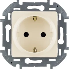Розетка 2К+З со шторками - немецкий стандарт - 16 А - 250 В~ - INSPIRIA - слоновая кость 673 Legrand