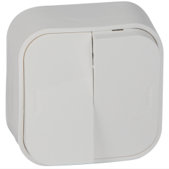 Переключатель двухклавишный Quteo белый Legrand 782206