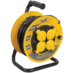 Катушка УК20 2P+PE/20м 3х1,5мм2 IP44 "Industrial plus" IEK WKP15-16-04-20-44