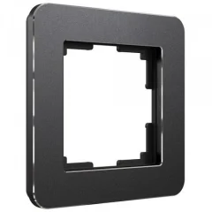 Рамка на 1 пост Platinum черный алюминий W0012608 Werkel a059211