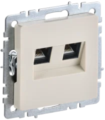 BRITE Роз. комп. 2-ая RJ45 кат.6 РК11-2-БрКр беж. IEK BR-K20-2-K10
