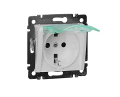 Розетка СП 1-м c з/к с шторк. с крышкой IP44 механизм (белый) Valena Legrand 774220