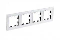 ATLASDESIGN NATURE 4-постовая РАМКА, ОРГАНИЧЕСКОЕ СТЕКЛО БЕЛЫЙ Systeme Electric ATN320104