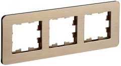 BRITE Рамка 3 поста РУ-3-1-Бр металл шампань RE AL IEK BR-M32-M-21-K37