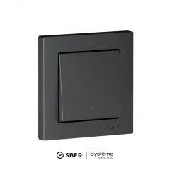 ATLASDESIGN SMART 1-кл. ВЫКЛЮЧАТЕЛЬ с подсв., Zigbee, сх.1, L+N, 10А, мех., КАРБОН Systeme Electric 