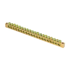 Шина PEN "ноль-земля" (6х9мм) 20 отверстий латунь крепеж по краям PROxima EKF sn0-63-20-k