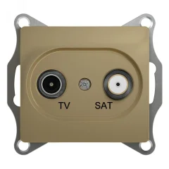 GLOSSA Розетка телевизионная TV-SAT одиночная в рамку 1дБ титан Systeme Electric GSL000497