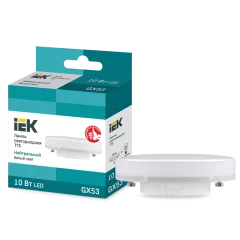 Лампа LED T75 таблетка 10Вт 230В 4000К GX53 IEK LLE-T80-10-230-40-GX53