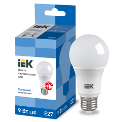 Лампа LED A60 груша 9Вт 230В 6500К E27 IEK LLE-A60-9-230-65-E27