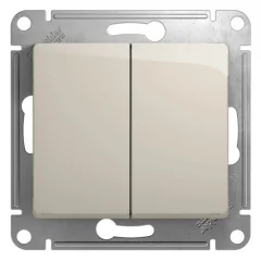 Glossa Молочный Переключатель 2-клавишный, сх.6,10AX Systeme Electric GSL000965