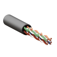 Витая пара TERACOM PRO Cat.5E U/UTP 4 пары solid внешний 24AWG оболочка LDPE цвет черный (упа TR EKF