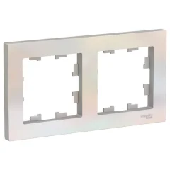 ATLASDESIGN 2-постовая РАМКА, универсальная, ЖЕМЧУГ Systeme Electric ATN000402