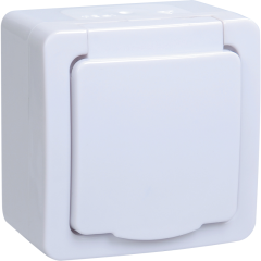 Розетка 1-местная для открытой установки РСб20-3-ГПБб с заземляющим контактом IP54 ГЕРМЕС PLUS (цвет