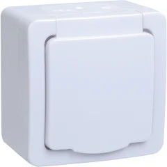 Розетка 1-местная для открытой установки РСб20-3-ГПБб с заземляющим контактом IP54 ГЕРМЕС PLUS (цвет