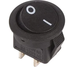 Выключатель клавишный круглый 250V 3А (2с) ON-OFF черный Micro REXANT (10/10/1000) Rexant 36-2510