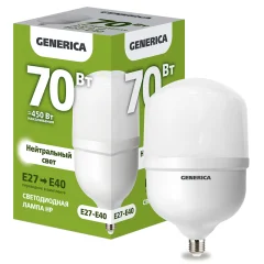 Лампа LED HP 70Вт 230В 4000К E27-E40 GENERICA LL-HP-70-230-40-E27-E40-G
