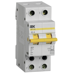 Выключатель-разъединитель трехпозиционный ВРТ-63 2P 63А IEK MPR10-2-063