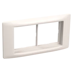 Рамка и суппорт на 4 модуля 60мм "ПРАЙМЕР" белый IEK CKK-40D-RSU4-060-K01