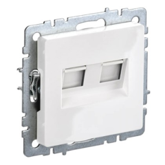 BRITE Роз. комп. 2-ая RJ45 кат.5E РК10-2-БрБ бел. IEK BR-K20-1-K01