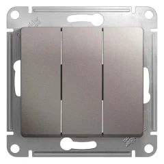 GLOSSA 3-клавишный ВЫКЛЮЧАТЕЛЬ,сх.1+1+1,10AX,
механизм, ПЛАТИНА Systeme Electric GSL001231