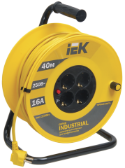 Катушка УК40 4 места 2P+PE/40м 3х1,5мм2 "Industrial" IEK WKP15-16-04-40