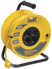 Катушка УК40 4 места 2P+PE/40м 3х1,5мм2 "Industrial" IEK WKP15-16-04-40