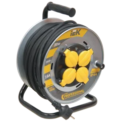 Катушка УК30 2P+PE/30м КГ 3х2,5мм2 IP44 "Professional" IEK WKP17-16-04-30-44