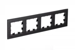 ATLASDESIGN NATURE 4-постовая РАМКА, МЕТАЛЛ ОНИКС Systeme Electric ATN312304