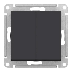 Переключатель 2-клавишный перекрестный, скрытый монтаж, карбон Systeme Electric ATN001073