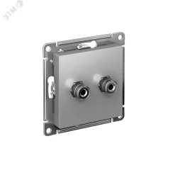 Аудиорозетка ATLASDESIGN двухместная алюминий Systeme Electric ATN000387