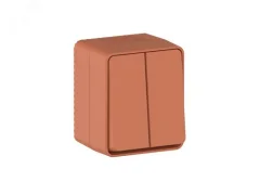 Выключатель 2-клавишный накладной 10АХ IP54 AtlasDesign Profi54 терракотовый ATN547 Systeme Electric